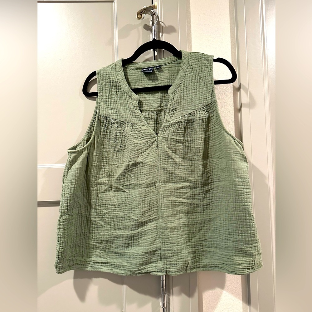 GAP Olive Green Pullover Gauze Shirt